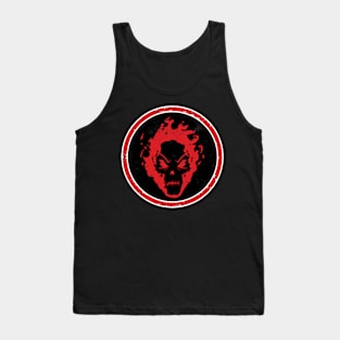 RED FLAMING HALLOWEEN SKULL Tank Top